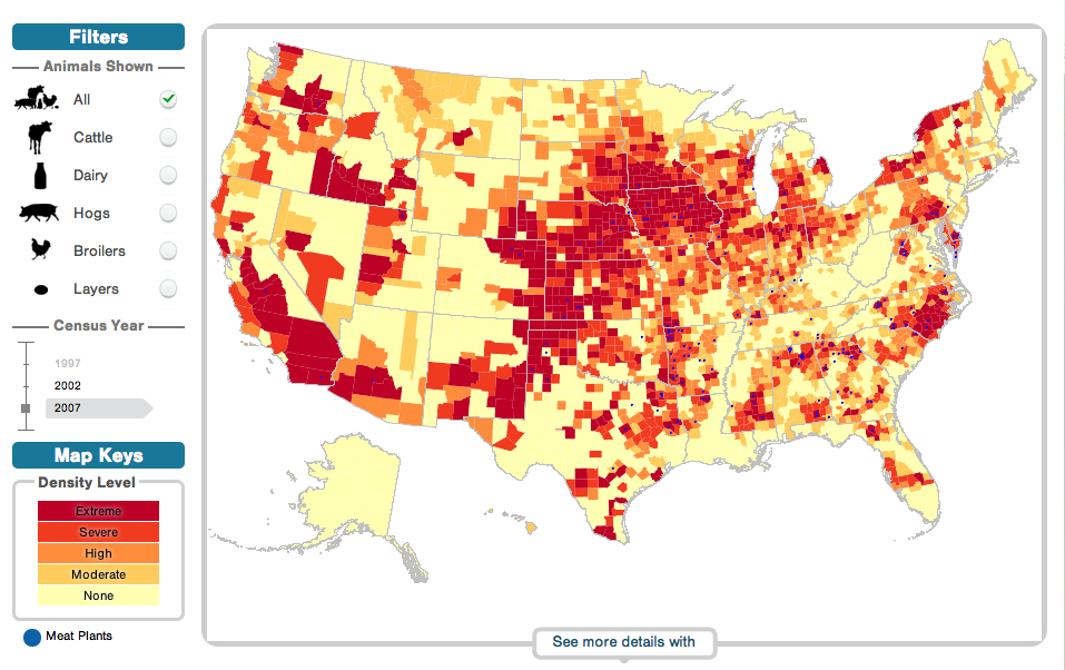 Map of Factory Farms in the US